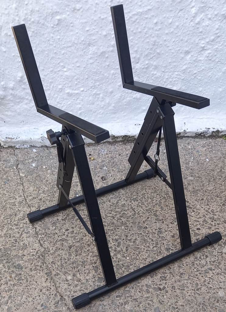 Black metal amplifier stand