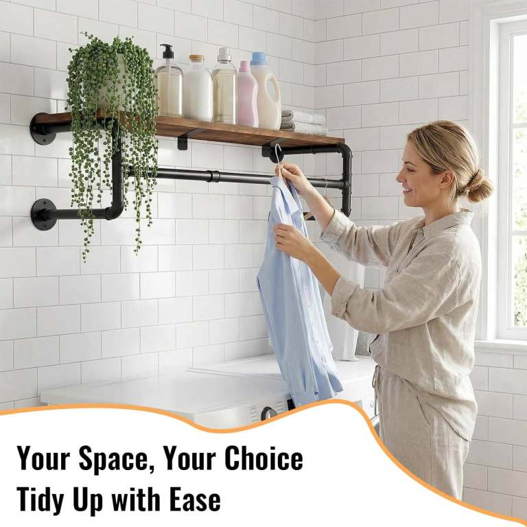 Wall Mounted Clothes Rail, 100cm (RRP £39)