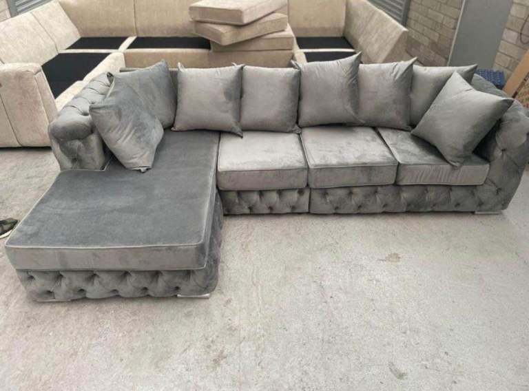 Ashton Chesterfield   3 2 Seater Sofa L Shape Sofa With Cushion 