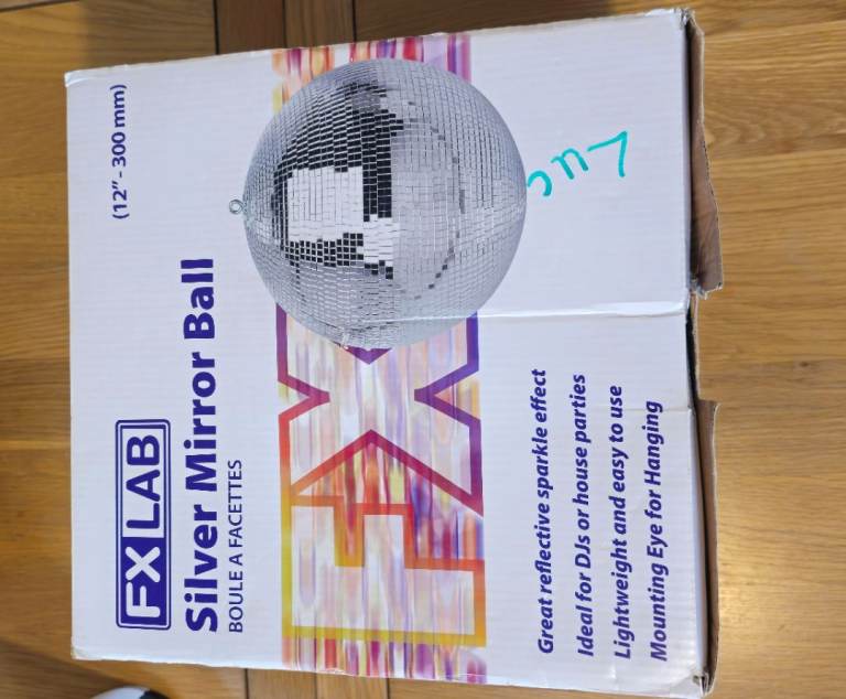 FXLab Lightweight Silver Mirror Dance Disco Party DJ Ball