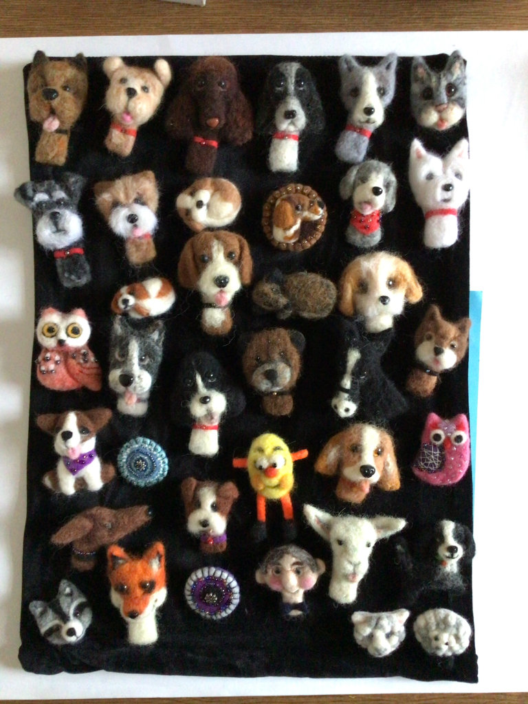 Handmade Needlefelted brooches