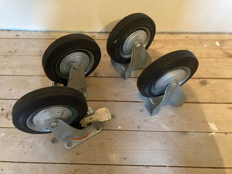 4 heavy duty 8 inch industrial castor wheels