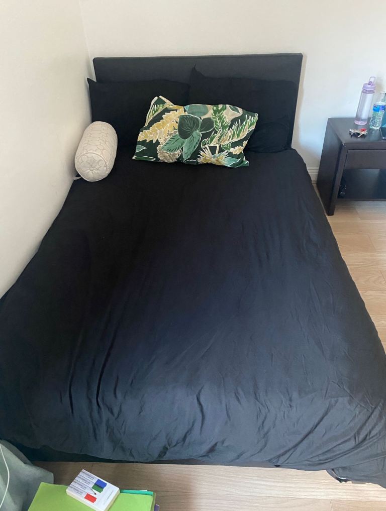 Double Bed Frame + Bedside Table + Mattress