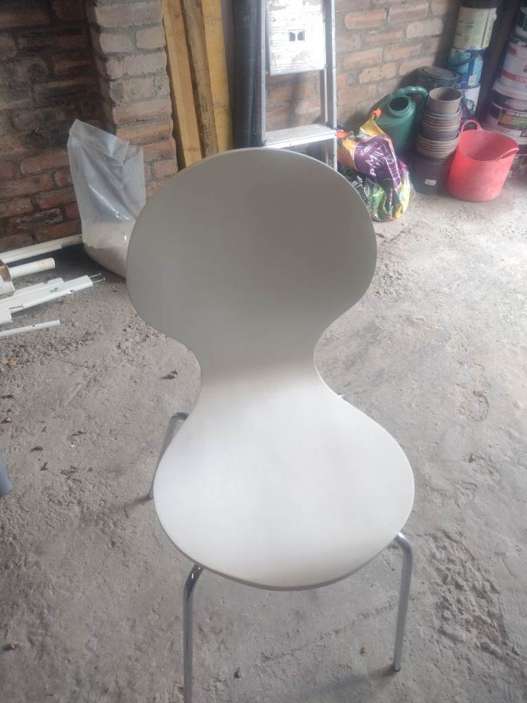white kitchen dining chairs, ex john lewis x 4 free to collect