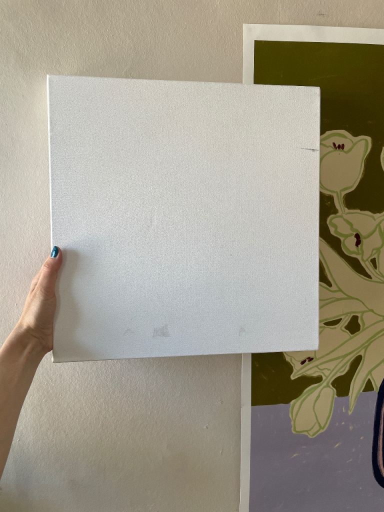 Blank Stretched Canvas for Painting – Square, Good Condition