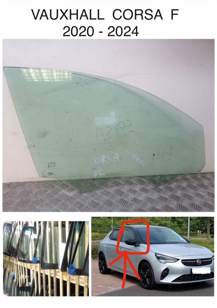 Vauxhall Corsa F. Window Glass Front Drivers Side. 2020 - 2025. 