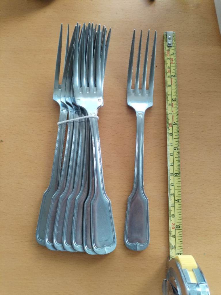 Vintage set of fiddleback pattern forks  x 8