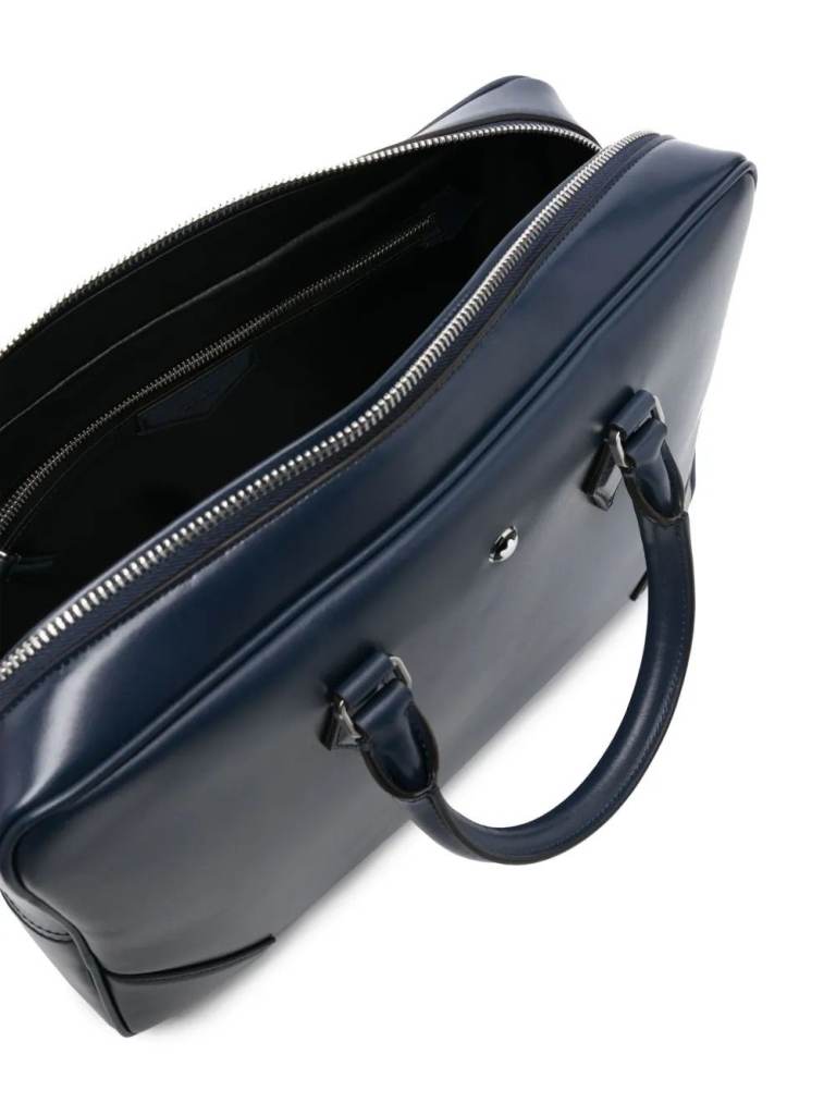 Montblanc Leather Document Bag – Ink Blue