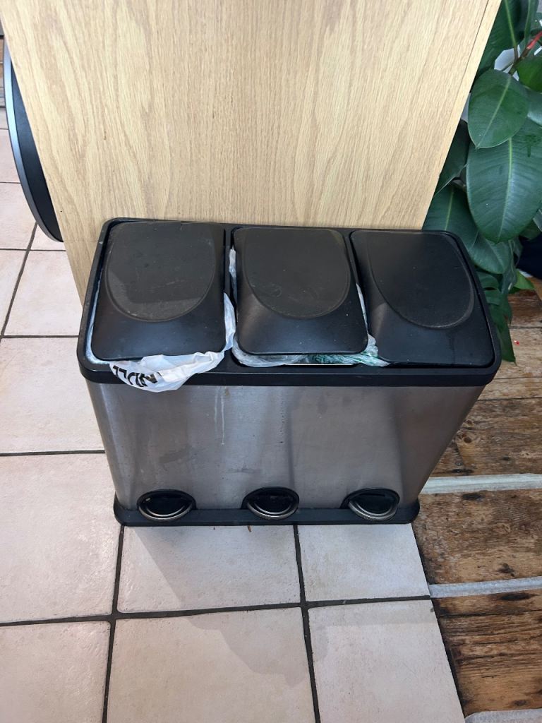 3 section rubbish bin