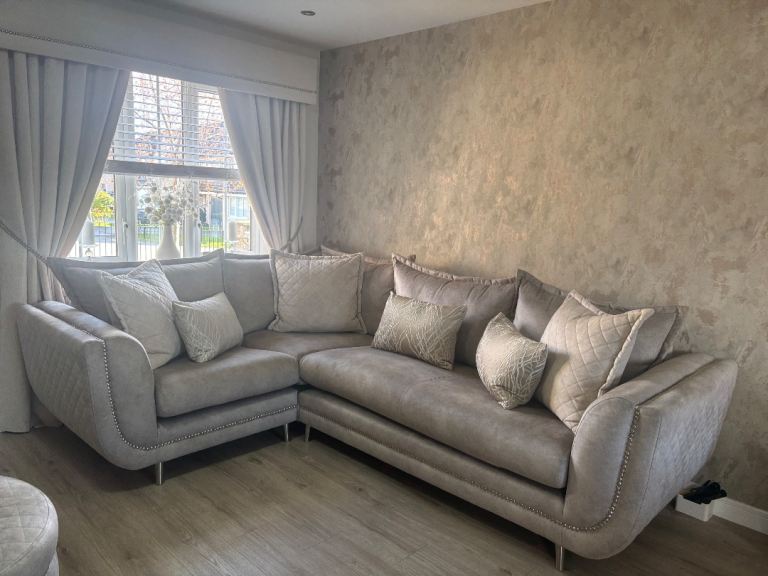 DFS Lavencia Corner sofa, cuddle chair & pouffe