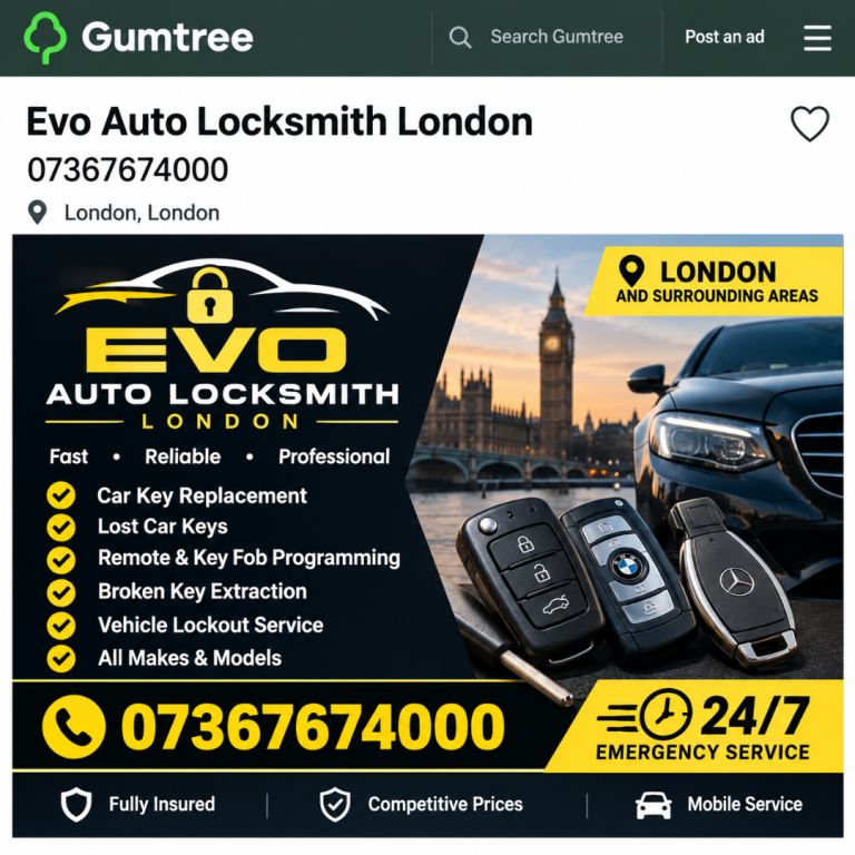 Evo Auto Locksmith London – Car Key Replacement & Emergency Auto Locksmith