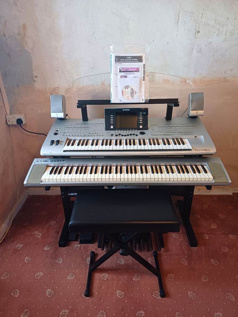 Yamaha Tyros 3 Digital Workstation, Portable Grand NP-30 keyboard, and accessories for sale