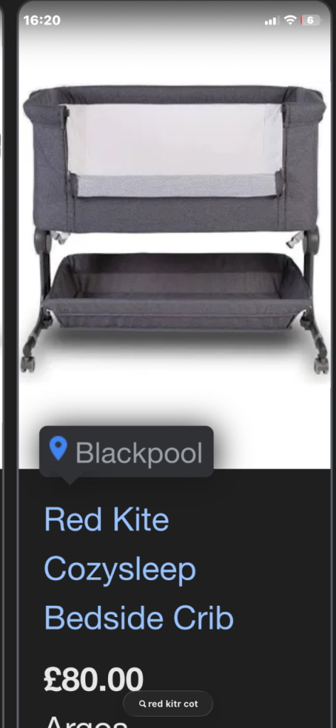 Bay crib with underneath storage 