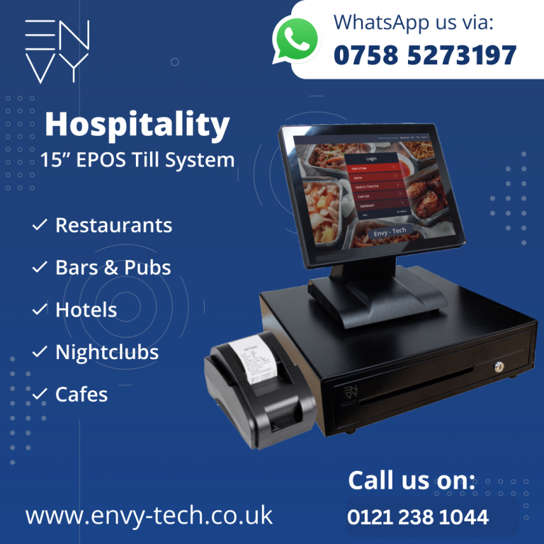 Restaurant, Cafe & Bar Touchscreen Hospitality EPOS System with Cash Register Till
