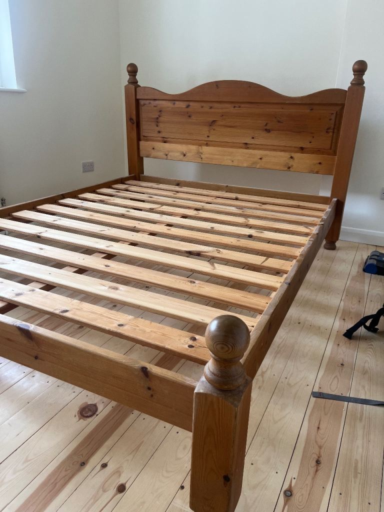 Kingsize solid pine bed frame 