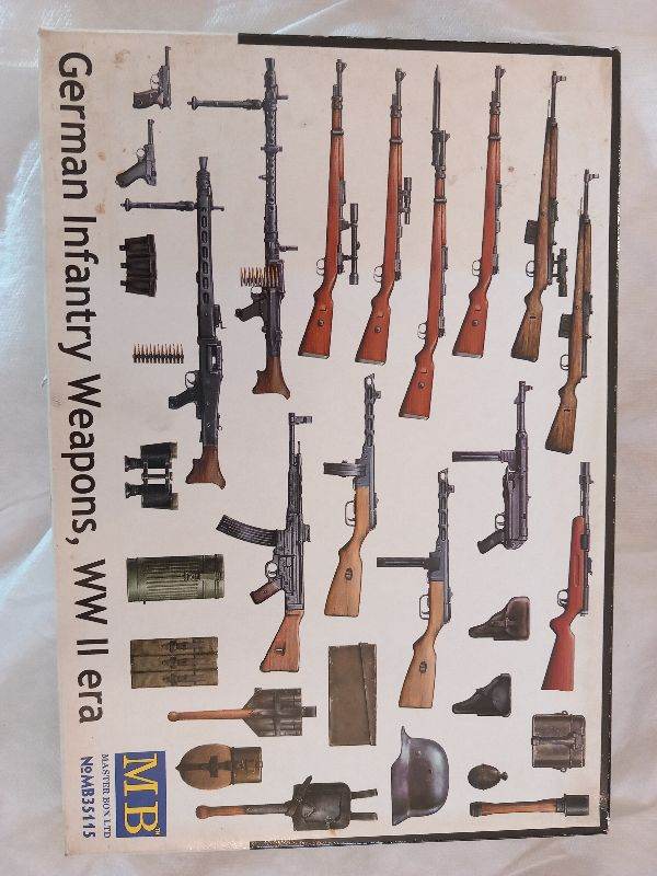 Master Box Ltd. (MB) model kit, No. MB35115, "German Infantry Weapons, WW II era," in 1/35 scale.