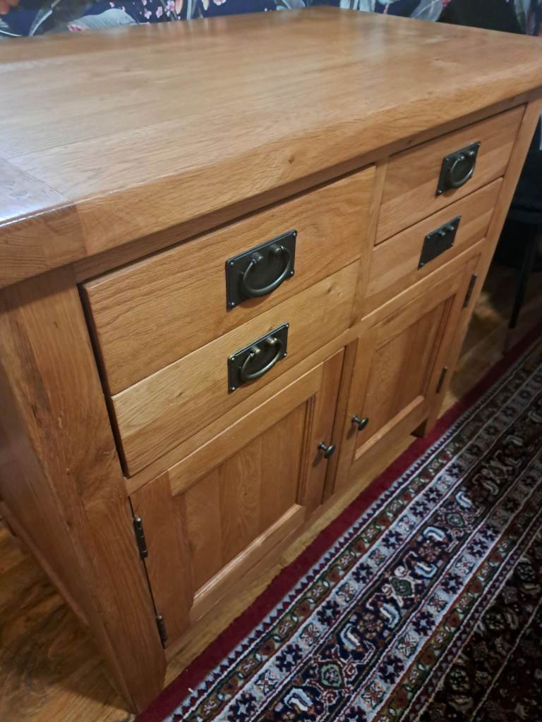 Solid oak sideboard 100cm 90cm 55cm 