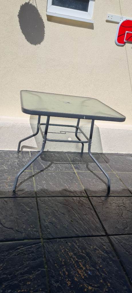 Glass garden table