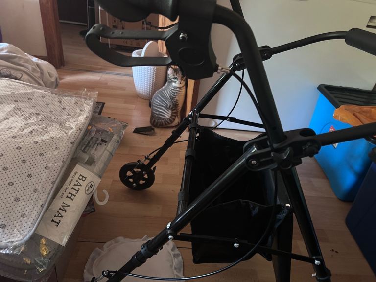 Black Mobility Aid Walker – Good Condition, Foldable
