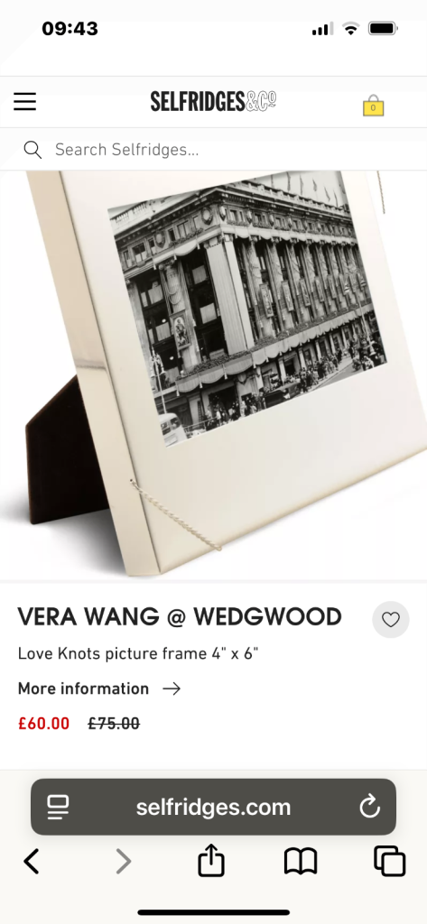 Vera Wang photo frame