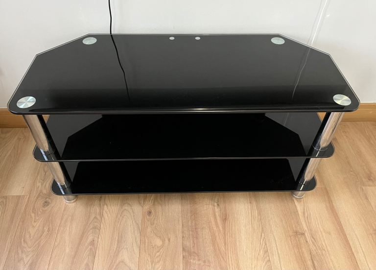 Black Glass TV Stand