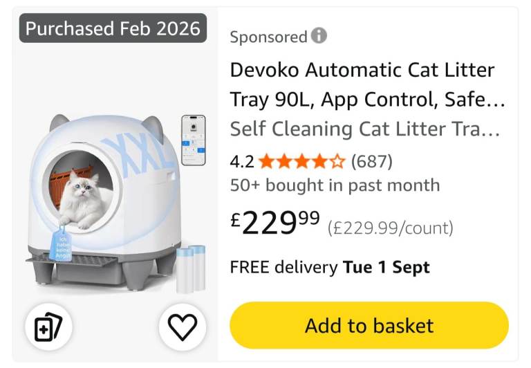 Devoko Automatic Cat Litter Tray 90L.