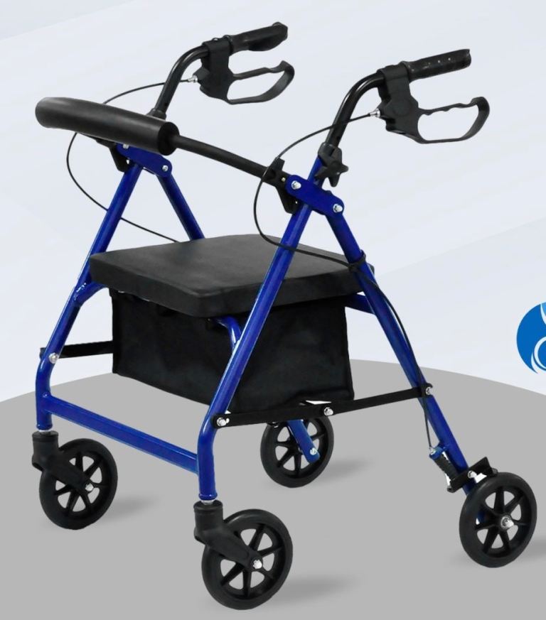 Blue Drive Mobility Rollator with Seat and Storage Bag
