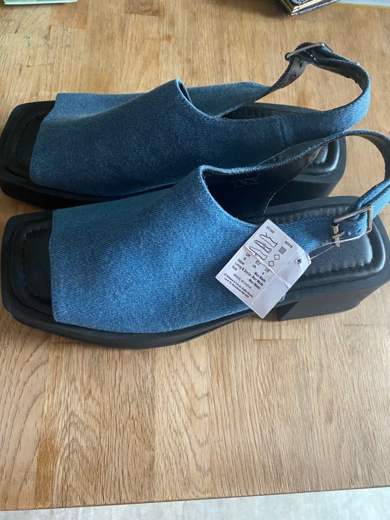 Denim type sandals