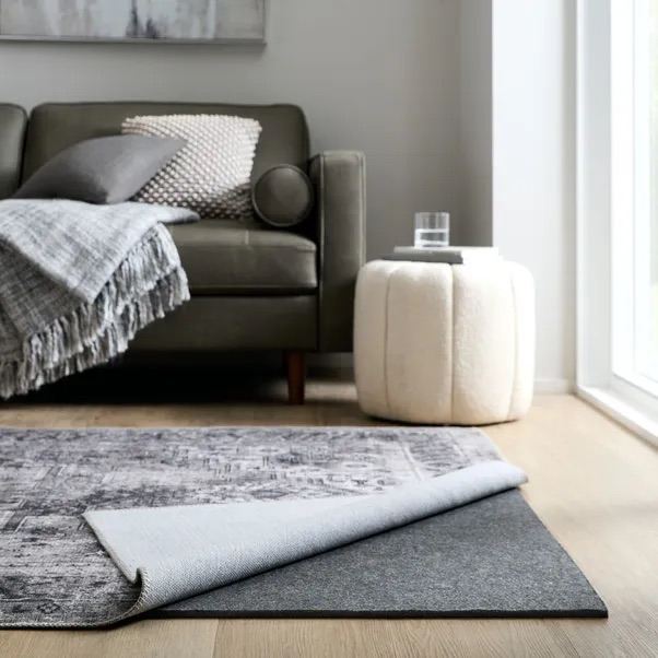 Brand new in sealed package Anti Slip Cushioned Underlay Mat Rug Charcoal Grey 150 x 220 cms