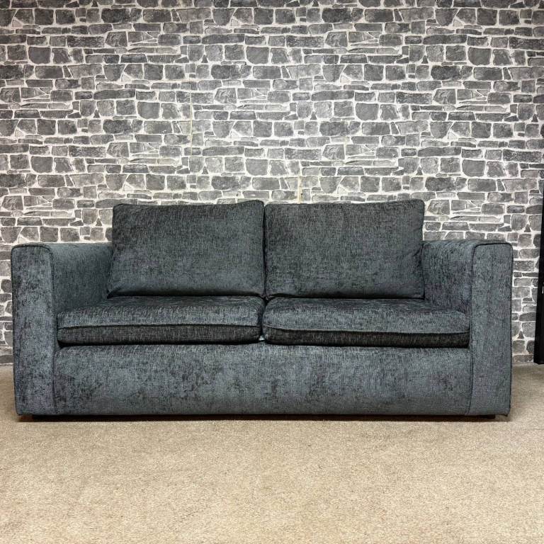 Two-Seater Fabric Sofa – Dark Teal / Charcoal