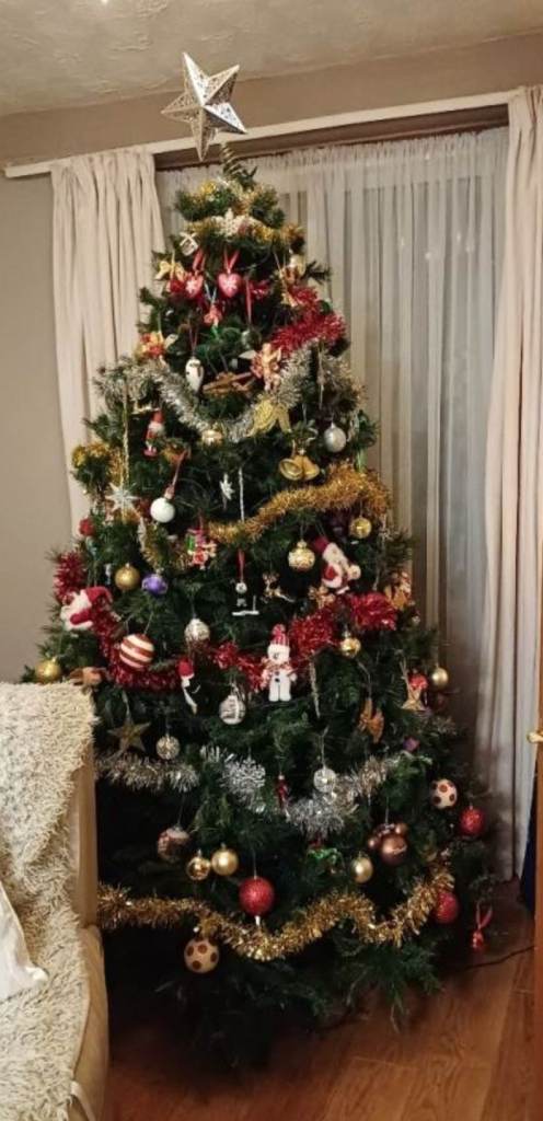 7ft christmas tree bushy  comes in black bag