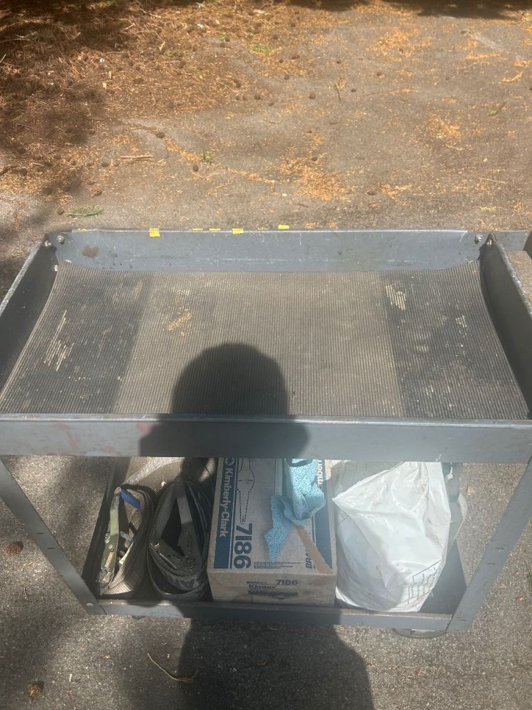 Sturdy Metal Utility Trolley on Wheels – Good Condition