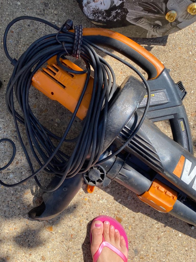 WORX Leaf Blower/Vacuum - Good Condition, Orange and Black