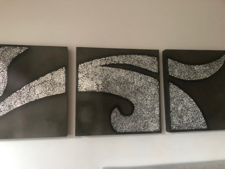 Set of 3 pictures 20” square box frame