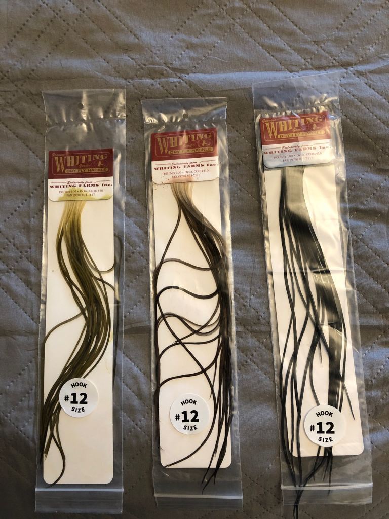  Fly tying , whiting rooster dry fly hackle feathers