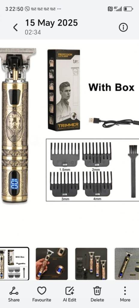 LED  display  metal hair  trimmer 