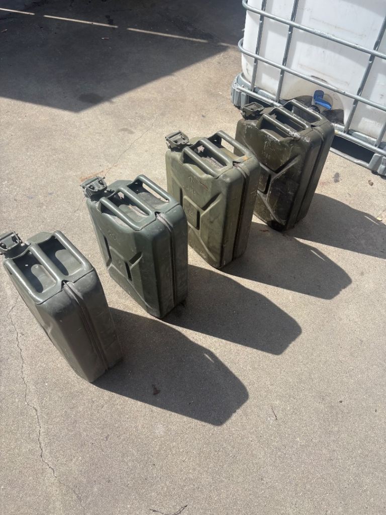 Four 20ltr Jerry cans