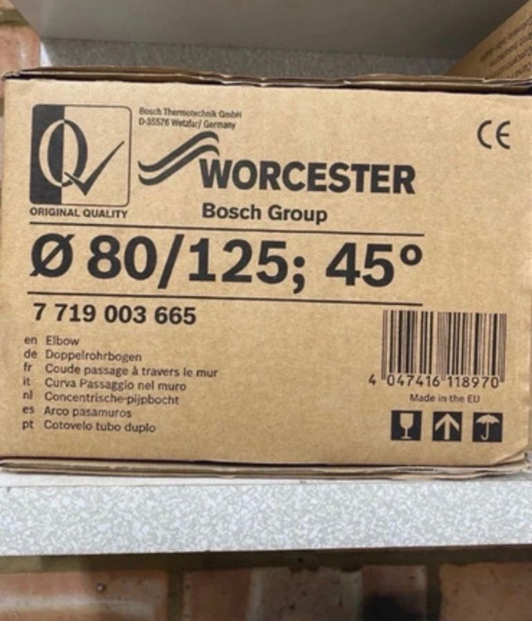 Worcester Bosch boiler flue elbow 