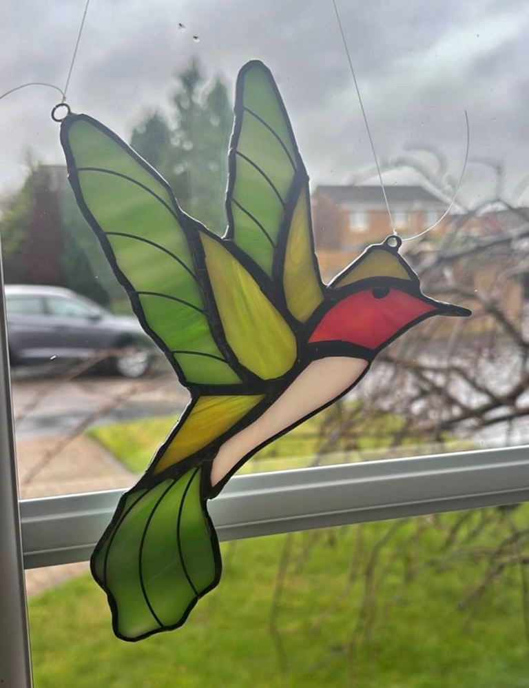 Hand made stainglass humming bird