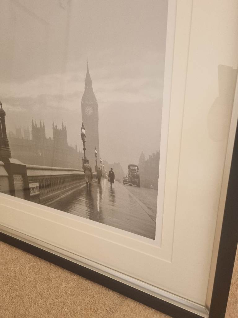 Large Framed Black and White London Print 