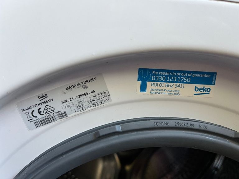 Beko washing maschine WTK62051W smoke free home