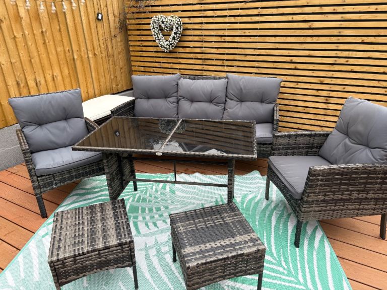 Rattan Garden Furniture Set with Cushions