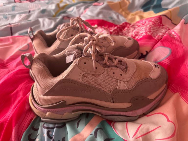 Balenciaga Triple S Trainers – Grey/Pink, Size 38