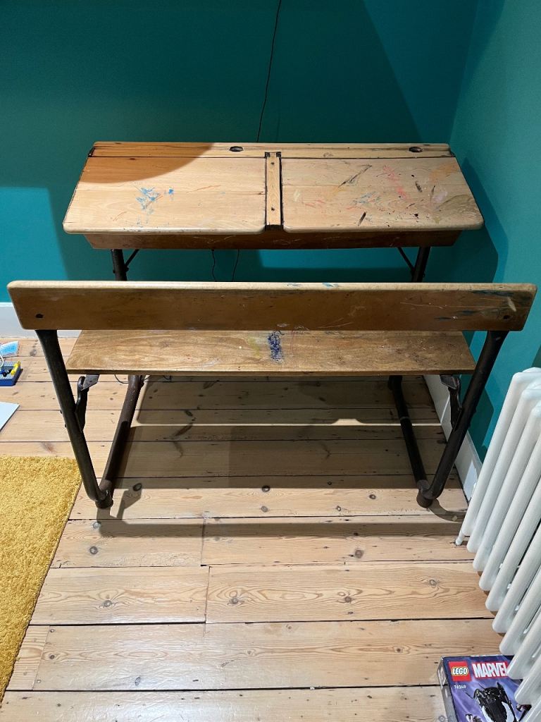 Vintage double school desk