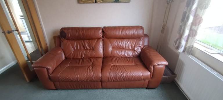 Leather settee & Chair  Free