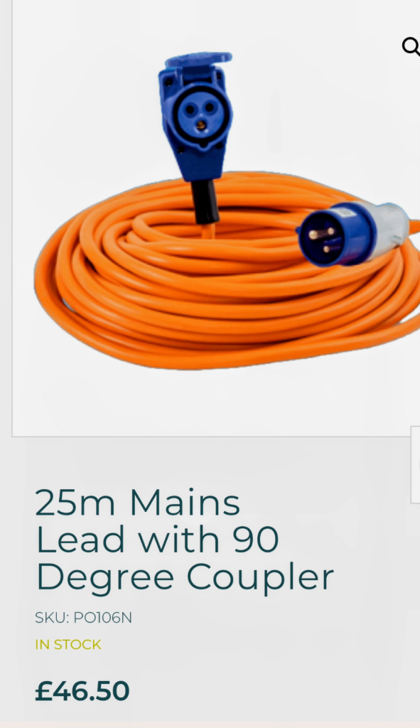Brand New 25m EHU mains cable 