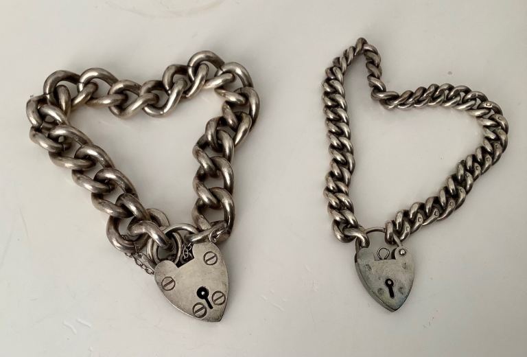 PAIR OF SILVER BRACELETS Ideal for MUM/DAUGHTER or SISTERS, 6”, Very Well Made, VGUC,.IDEAL GIFT 💝 