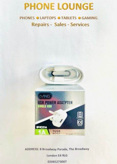 USB Power Adapter Lightning 1m USB Combo for iphone, ipad, ipod