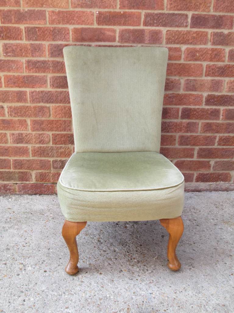 Green Velvet Small Upholstered Chair