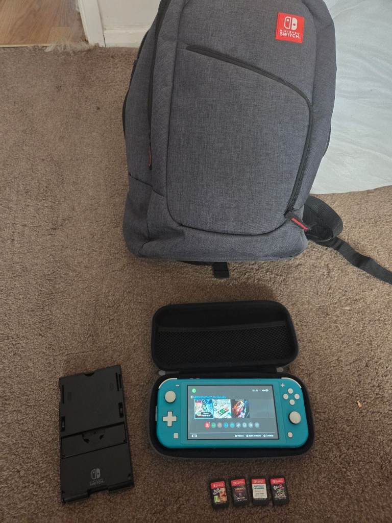 Nintendo Switch Lite with Case, Games, and Backpack